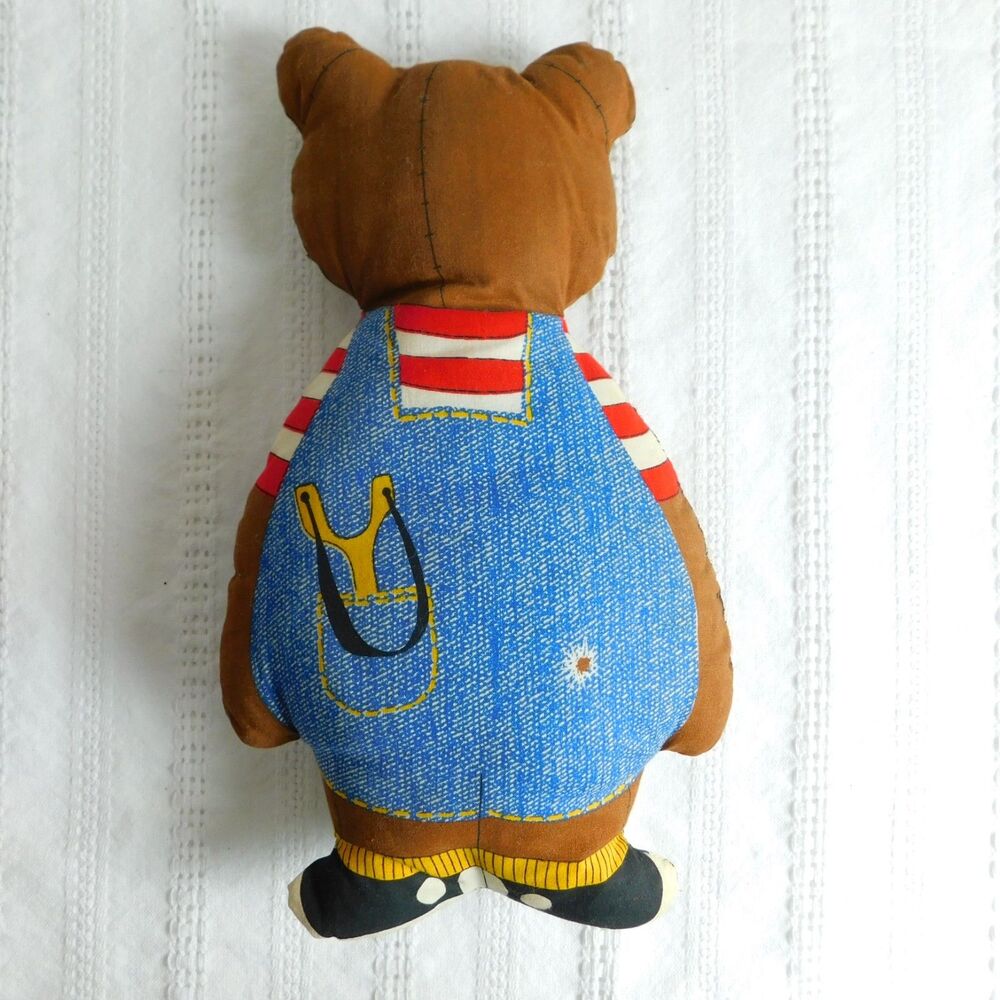 Bear Family Pillow Stuffed Plush Lot of 3, Cut & Sew Fabric 1970 Mr Mrs Vintage - Picture 8 of 14